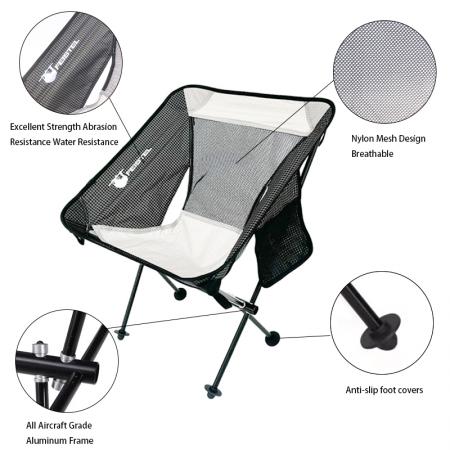 Sedia da spiaggia pieghevole personalizzata con tasche laterali, sedie da campeggio impacchettabili 