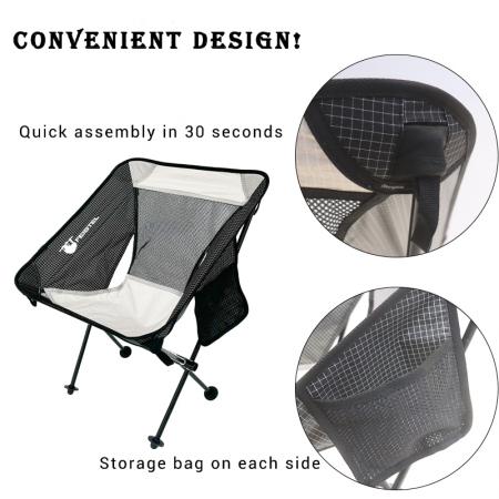 Sedia da spiaggia pieghevole personalizzata con tasche laterali, sedie da campeggio impacchettabili 