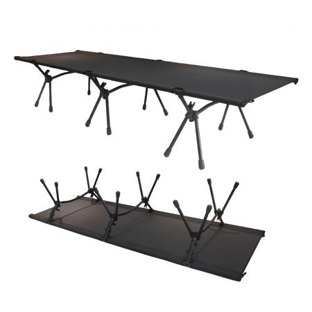 Attrezzatura da escursionismo all'ingrosso, lettino da viaggio, lettino da campeggio pieghevole regolabile in altezza 