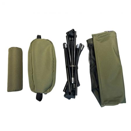 Sedia da campeggio con schienale alto, pieghevole, portatile, traspirante, per esterni, con barre parallele allargate 