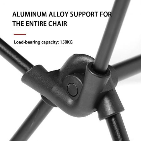 Sedia da campeggio con schienale alto, pieghevole, portatile, traspirante, per esterni, con barre parallele allargate 