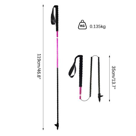 Bastoncini da trekking pieghevoli per esterni in fibra di carbonio 3K ultraleggeri da 135 g, bastoncini da nordic walking 