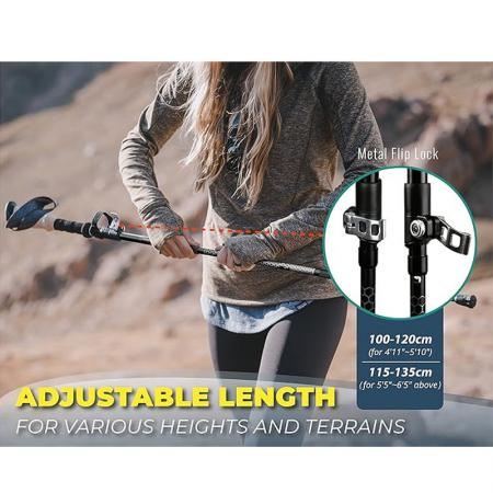 Amazon vendita calda OEM pieghevole ultraleggero pieghevole pieghevole bastoncini da trekking pieghevoli