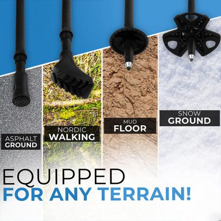 Bastoncini da passeggio pieghevoli in alluminio leggero 7075 con impugnatura in sughero per adulti e bambini 