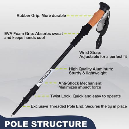 bastoncini da trekking ultraleggeri bastoncini da trekking pieghevoli bastoni da trekking leggeri per attività di campeggio all'aperto 