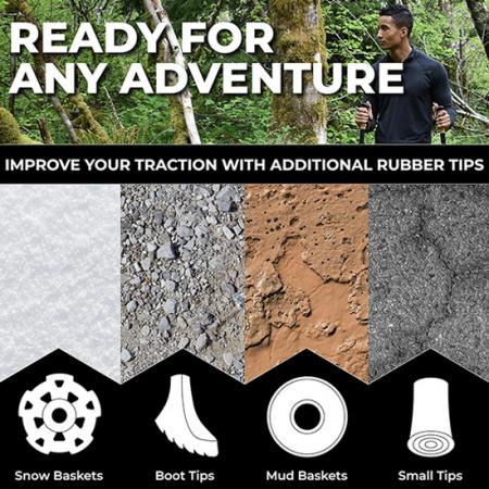 Bastoncini da trekking Bastoni da corsa pieghevoli leggeri da escursionismo con impugnature in sughero naturale Chiusure a scatto con borsa per il trasporto 