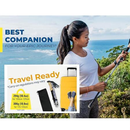 2022 bastoncini da trekking pieghevoli pieghevoli in alluminio in fibra di carbonio bastoncini da trekking 7075 bastone da passeggio per il monitoraggio
 