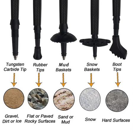 Bastoncini da passeggio pieghevoli multifunzionali, in alluminio ultraleggero 7075, con impugnatura in EVA, per escursioni all'aperto e arrampicata 
