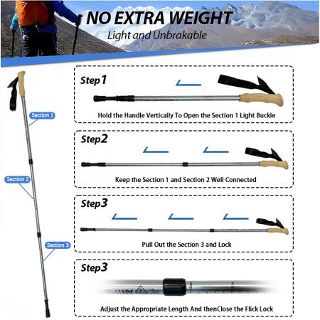 Bastoncini da trekking telescopici in alluminio per esterni, bastoncini da trekking nordici antiurto in sughero sintetico 