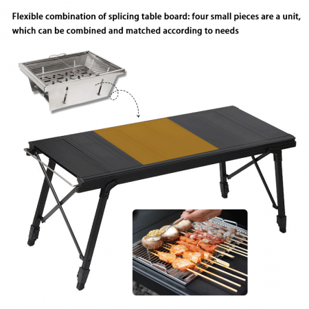 Tavolo da campeggio IGT pieghevole a forma di X in alluminio leggero e regolabile in altezza per esterni 