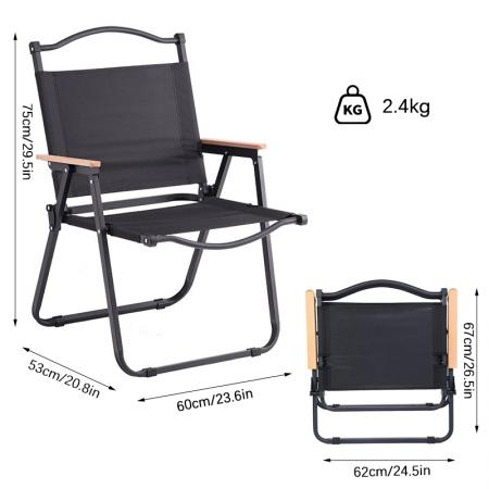 Sedia Kermit da campeggio all'aperto, leggera, dal design moderno e pieghevole, con struttura in legno. 