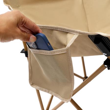 Sedia pieghevole portatile da campeggio con logo personalizzato, ideale per pesca e spiaggia all'aperto.