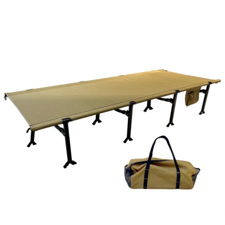 Lettino da campeggio pieghevole personalizzato, portatile in alluminio per esterni, per adulti, con tasche laterali.