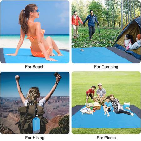 Tappetino da spiaggia impermeabile, tappetino da picnic portatile per esterni, telo da campeggio, coperta da terra 