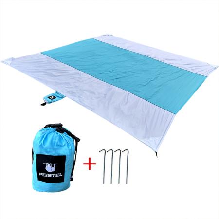 Tappetino da picnic portatile Family Pack 100% nylon, tappetino da campeggio anti-sabbia, compatto, ideale per esterni e spiaggia.