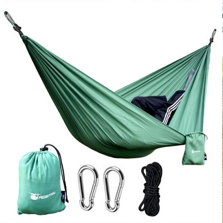 Amaca portatile da campeggio per 1-2 persone, in resistente tessuto di nylon, ideale per 1-2 persone, perfetta per escursioni e trekking. 