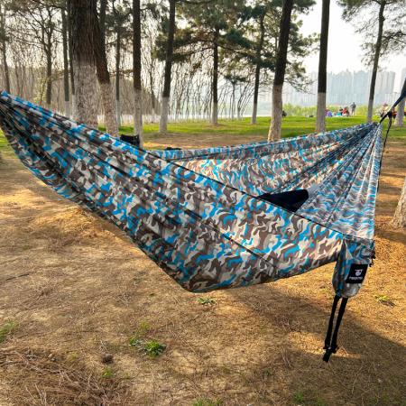 Amaca leggera in nylon per 2 persone con zanzariera, fantasia mimetica, portatile per esterni.