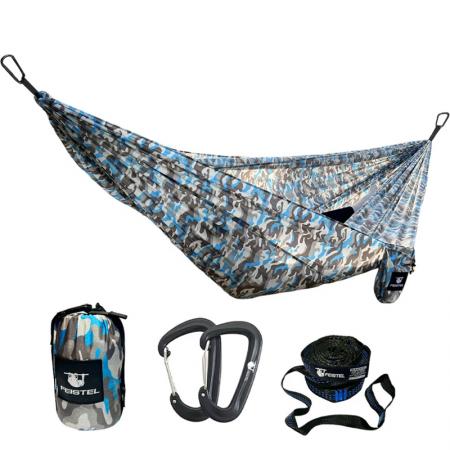 Amaca leggera in nylon per 2 persone con zanzariera, fantasia mimetica, portatile per esterni.