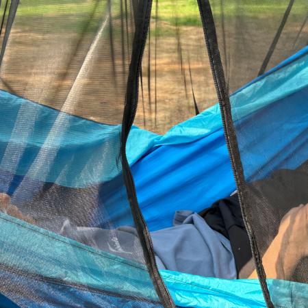 Amaca sottile antizanzare per esterni, anti-ribaltamento, per campeggio, in tessuto paracadute.
