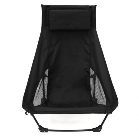 Sedia da campeggio leggera con schienale alto, portatile e pieghevole, con poggiatesta, ideale per esterni. 