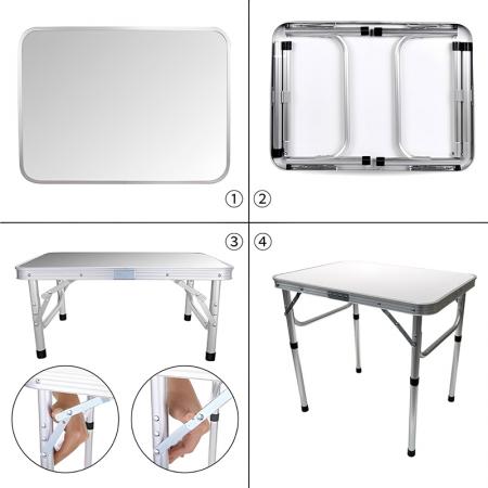 Tavolo pieghevole da esterno regolabile, leggero e portatile in alluminio 