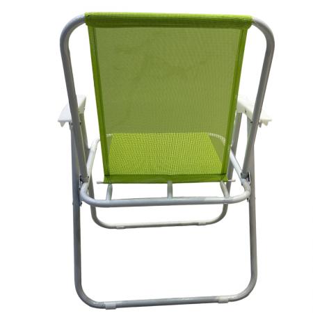 Sedia da giardino pieghevole in ferro, leggera e portatile, con design a rete, ideale per campeggio e spiaggia. 