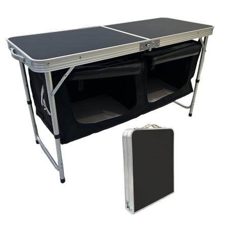 Tavolo da cucina pieghevole portatile, facile da installare, ideale per campeggio, picnic e attività all'aperto. 