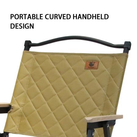 Sedia da picnic da giardino/esterno, portatile e pieghevole, modello Camp Kermit con corrimano in legno massello.