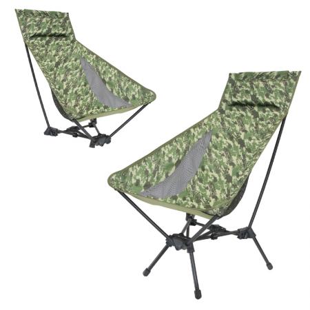 Sedia pieghevole ultraleggera con schienale alto, portatile, ideale per esterni, spiaggia, campeggio e relax. 