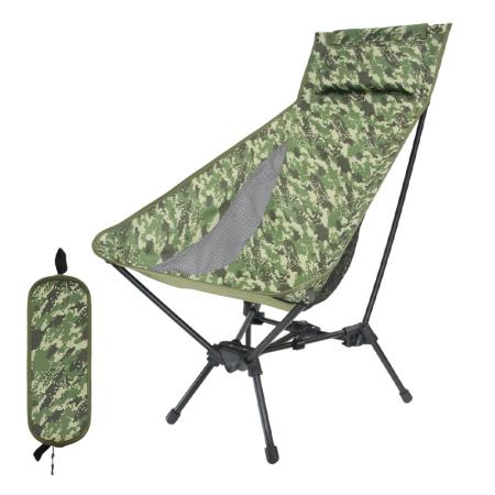 Sedia pieghevole ultraleggera con schienale alto, portatile, ideale per esterni, spiaggia, campeggio e relax. 