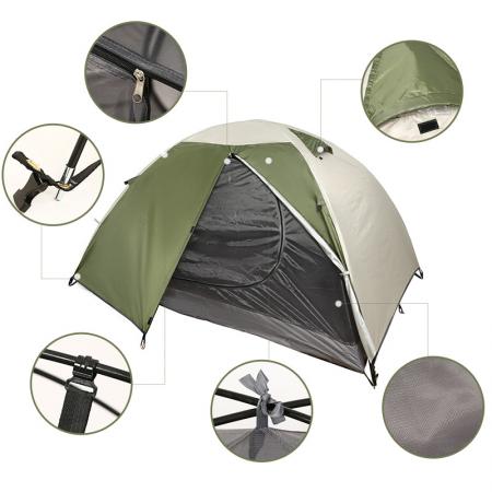 Tenda da campeggio a doppio strato per tutte le stagioni, completamente automatica, con protezione solare, ideale per esterni. 