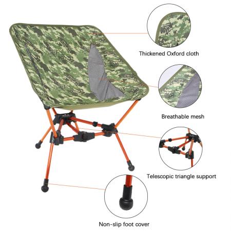 Sedia a luna portatile da esterno per picnic, pesca, campeggio leggero, sedia pieghevole da spiaggia 