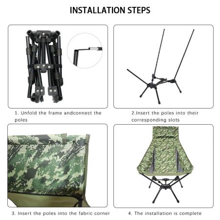 Sedia pieghevole ultraleggera con schienale alto, portatile, ideale per esterni, spiaggia, campeggio e relax. 