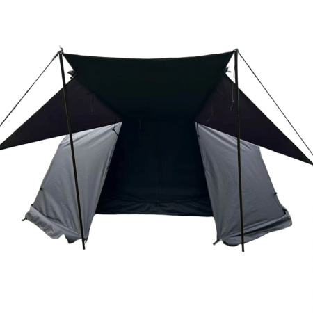 Tenda da campeggio impermeabile per viaggi, escursioni e attività all'aperto con veranda, struttura a una camera da letto, facile da montare.