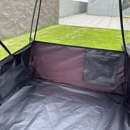 Tenda da campeggio impermeabile per viaggi, escursioni e attività all'aperto con veranda, struttura a una camera da letto, facile da montare.