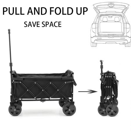 Carrello pieghevole multiuso per giardino, robusto, con telaio in acciaio inossidabile, personalizzabile OEM.