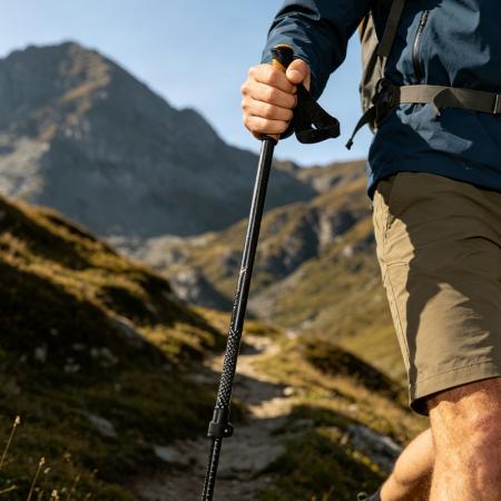 Bastoncini da corsa in carbonio, ultraleggeri, facili da piegare, sportivi, da trekking, da fondo, da arrampicata.