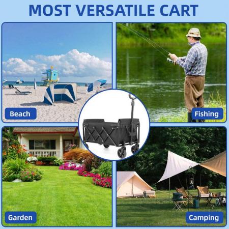 Carrello pieghevole multiuso per giardino, robusto, con telaio in acciaio inossidabile, personalizzabile OEM.