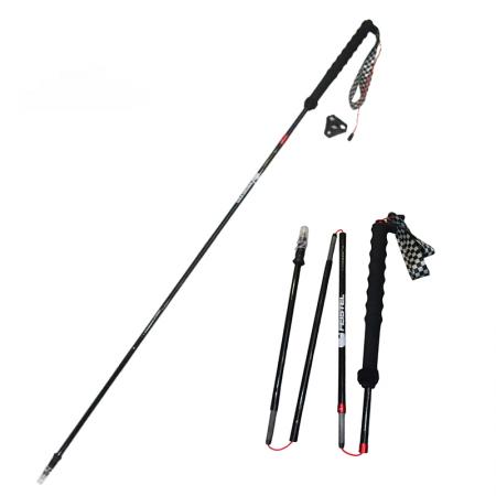 Bastoncini da trekking in fibra di carbonio, pieghevoli a 5 sezioni, leggeri e portatili, 110/120/130 cm.