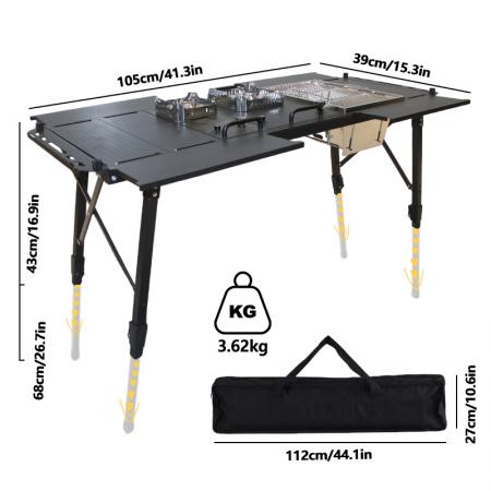 Tavolo da giardino pieghevole modulare per esterni, ideale per cucinare, fare escursioni, picnic e pranzare all'aperto. Tavolo da campeggio IGT. 