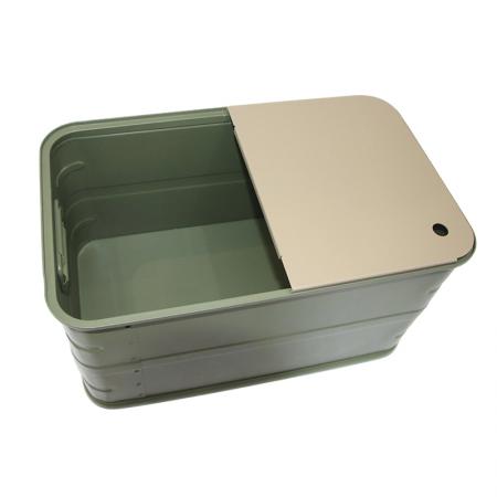 Scatola portaoggetti da campeggio in alluminio a impilamento aperto di grande capacità, impermeabile OEM, ideale per esterni, viaggi e auto.