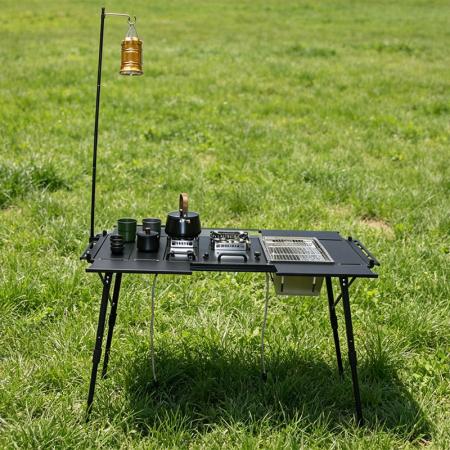 Tavolo da giardino pieghevole modulare per esterni, ideale per cucinare, fare escursioni, picnic e pranzare all'aperto. Tavolo da campeggio IGT. 