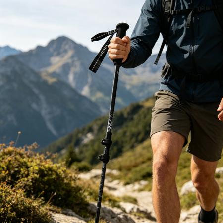 Bastoncini da trekking telescopici di alta qualità, pieghevoli e leggeri.