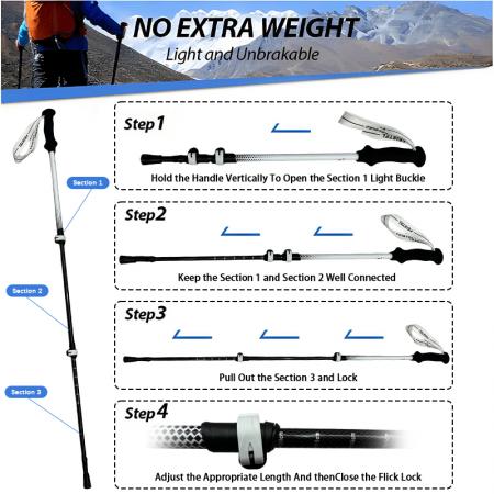 Bastoncini da trekking nordici ultraleggeri per esterni, in alluminio 7075, fibra di carbonio, sughero e EVA. 