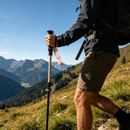 Bastoncino da trekking ultraleggero in fibra di carbonio 3k, telescopico a 3 sezioni, personalizzabile. 
