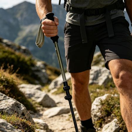Produttori di bastoni da trekking telescopici personalizzati con logo per esterni, in alluminio 7075. 