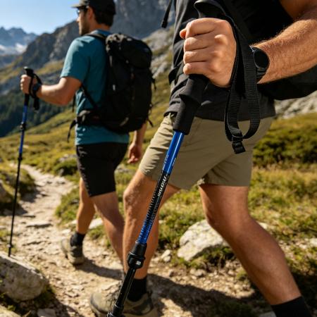 Set ultraleggero unisex di bastoncini da trekking in carbonio con impugnatura in EVA, pieghevoli e portatili, ideali per il trail arrampicata. 