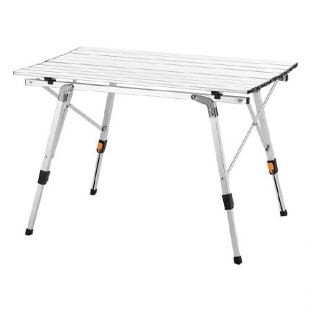 Tavolo da campeggio in alluminio, portatile, regolabile, pieghevole, ideale per picnic e attività all'aperto.