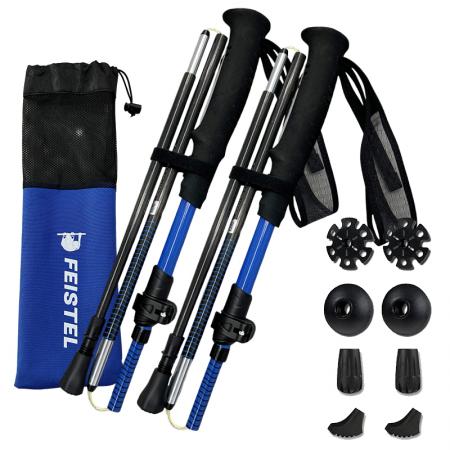 Set ultraleggero unisex di bastoncini da trekking in carbonio con impugnatura in EVA, pieghevoli e portatili, ideali per il trail arrampicata. 