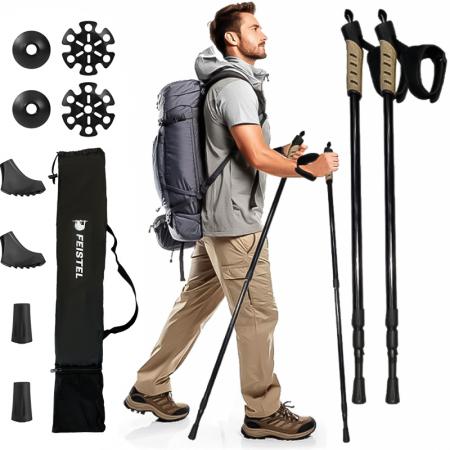 Leggeri e compatti, ideali per trekking sulla neve, escursioni, avventure all'aria aperta. Bastoncini da trekking.